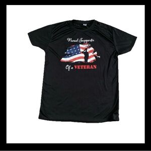 Men's Black Patriotic Veteran Support Tee